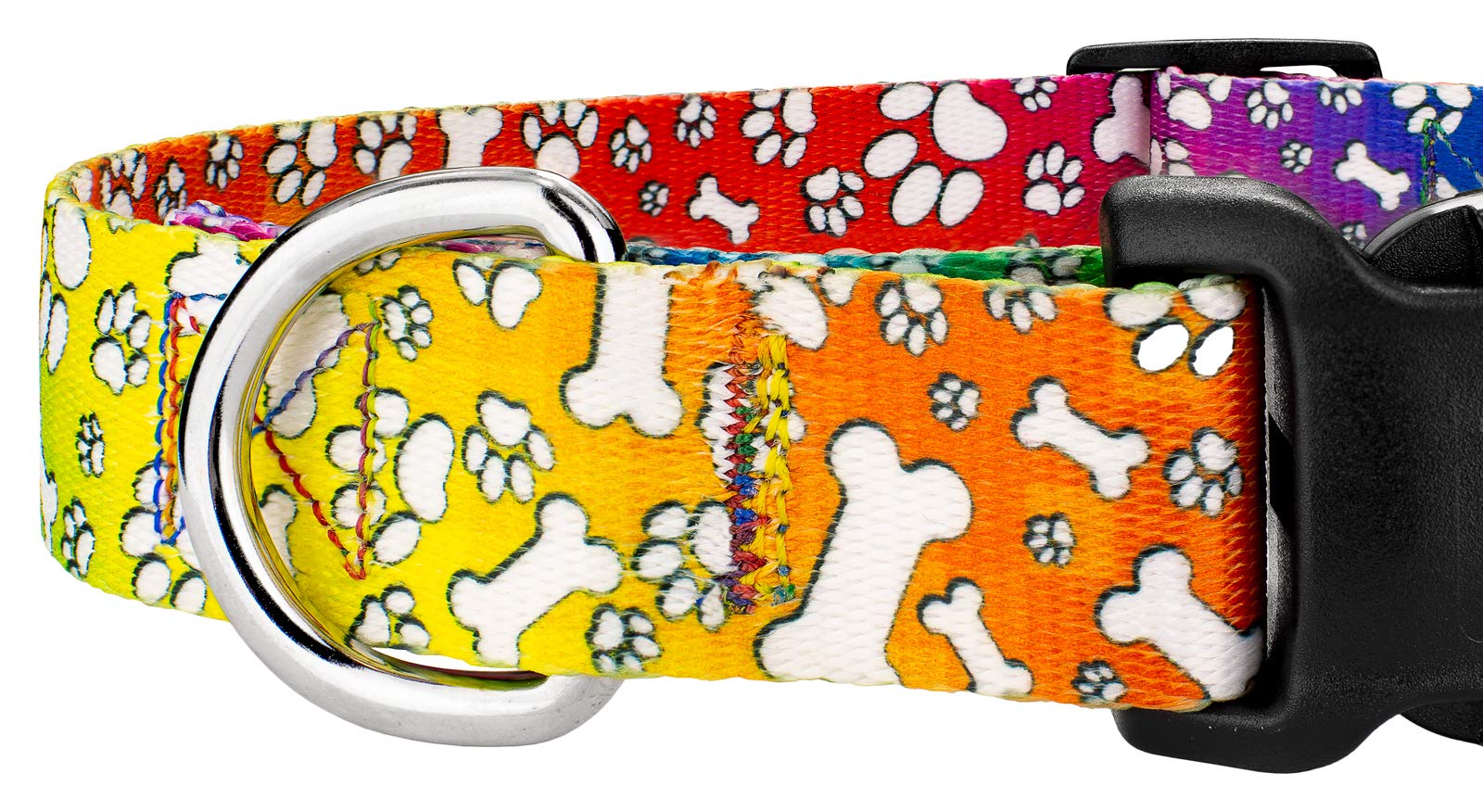 Country Brook Petz - Deluxe Trippy Doggo Dog Collar - Made in The U.S.A. - Groovy Collection featuring Far Out Designs (1 Inch, Large)