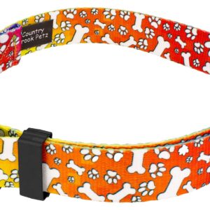 Country Brook Petz - Deluxe Trippy Doggo Dog Collar - Made in The U.S.A. - Groovy Collection featuring Far Out Designs (1 Inch, Large)