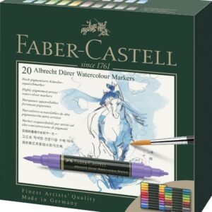 Faber-Castell Albrecht Durer Watercolor Markers - Wallet of 20, Watercolor Dual Tip Markers