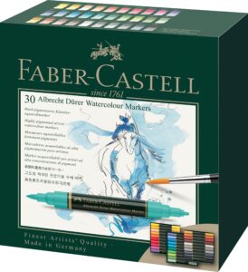 faber-castell art/graphic 160330 faber-castell albrecht durer artists’ watercolor markers – 30 assorted colors – multipurpose art markers