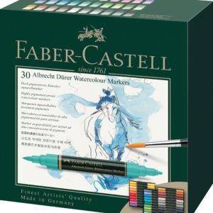 Faber-Castell Art/Graphic 160330 Faber-Castell Albrecht Durer Artists’ Watercolor Markers – 30 Assorted Colors – Multipurpose Art Markers