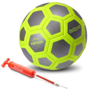 GoSports ELITE Futsal Balls - Great for Indoor or Outdoor Futsal Games or Practice – Choose Single or Six Pack - Includes Pump