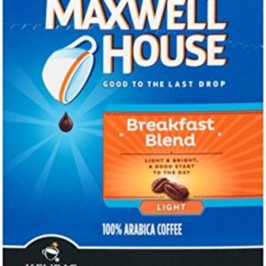 Maxwell House Breakfast Blend Ground Coffee, Light Roast K-Cup Pods 12 count (Pack of 1)