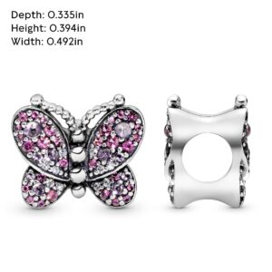 PANDORA Dazzling Pink Butterfly 925 Sterling Silver Charm - 797882NCCMX