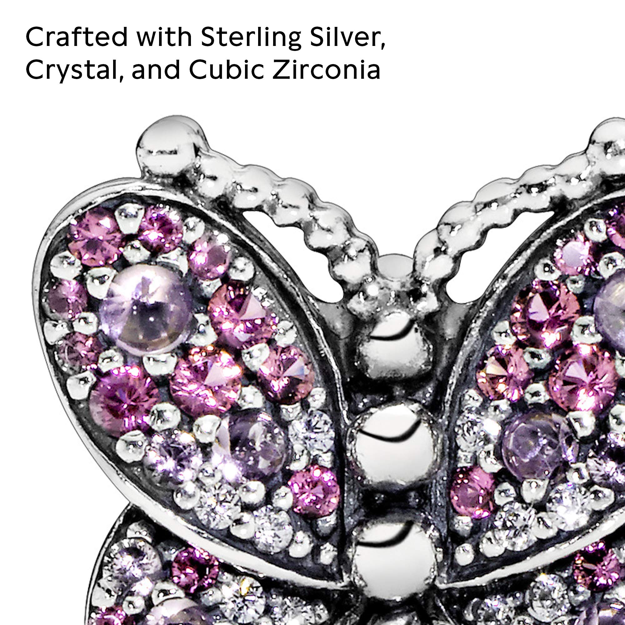 PANDORA Dazzling Pink Butterfly 925 Sterling Silver Charm - 797882NCCMX