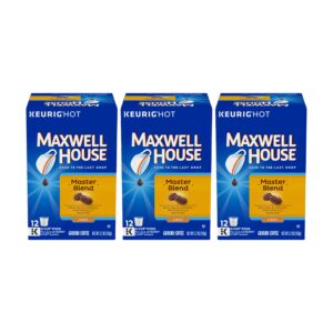 Maxwell House Master Blend Coffee, Light Roast K-Cup Packs, 12 count Box (Pack of 3)