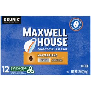 Maxwell House Master Blend Coffee, Light Roast K-Cup Packs, 12 count Box (Pack of 6)