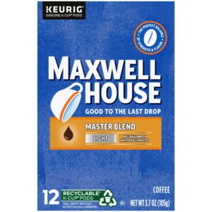 Maxwell House Master Blend Coffee, Light Roast K-Cup Packs, 12 count Box (Pack of 6)