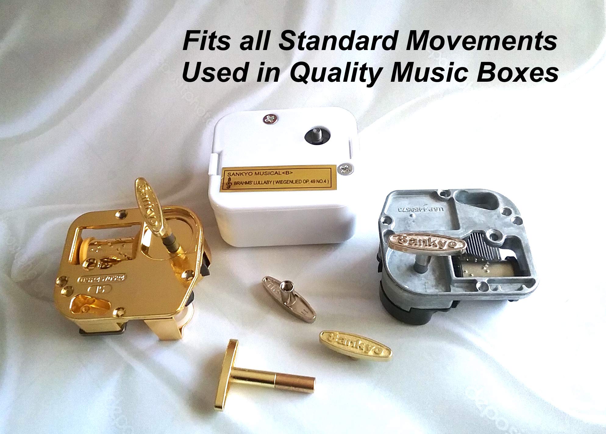 Odyssey Online Music Box Winding Key Set Short to Long - - Three Keys with 1/2 Inch Extender - - Gold and Silver - - 1/4, 1/2, 3/4 inch Plus Extension - - Best Choice - - Winder Winding Long Keys