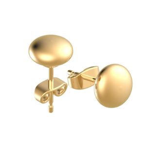 silver smile - 14k solid yellow gold ball earrings for women and girls, light weight studs, attractive butterfly back design, ideal gift for loved onces, comes in 3mm/ 4mm/ 5mm/ 6mm/ 7mm/ 8mm