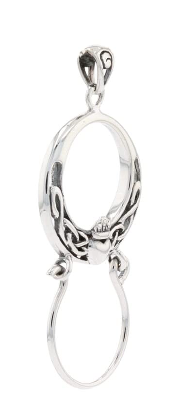 Jewelry Trends Claddagh Celtic Knot Charm Holder Keepsake Sterling Silver Pendant