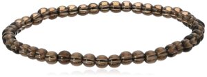 ltc designs 4 mm smooth round smoky quartz stretch bracelet, 7" for men, women,and teen.s considered a powerful protective stone