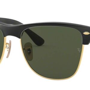 Ray-Ban RB4175 CLUBMASTER OVERSIZED 877 57M Demishiny Black/Arista/Crystal Green Square Sunglasses For Men For Women (OVERSIZED)+ BUNDLE with Designer iWear Eyewear Kit