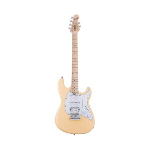 sterling by music man 6 string solid-body electric guitar, right, vintage cream (ct30hss-vc-m1)