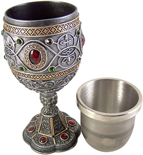 Rhinestone Jeweled Holy Grail Chalice, 6 1/2 Inch