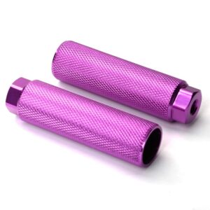 Vuwuma Amotor Bike Pegs Aluminum Alloy Anti-Skid Lead Foot Bicycle Pegs BMX Pegs for Mountain Bike Cycling Rear Stunt Pegs Fit 3/8 inch Axles (Purple) 11