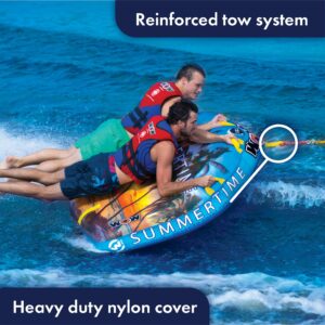 WOW Sports - Summer Time Soft Top Deck Tube - 2 person Inflatable Boating Accessory - Fits Kids & Adults