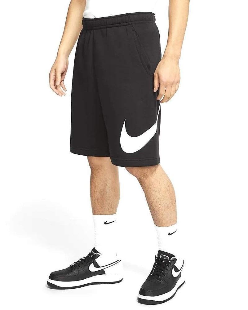 Nike Men's Sportswear Club Short Basketball Graphic, Black/White/White, Small