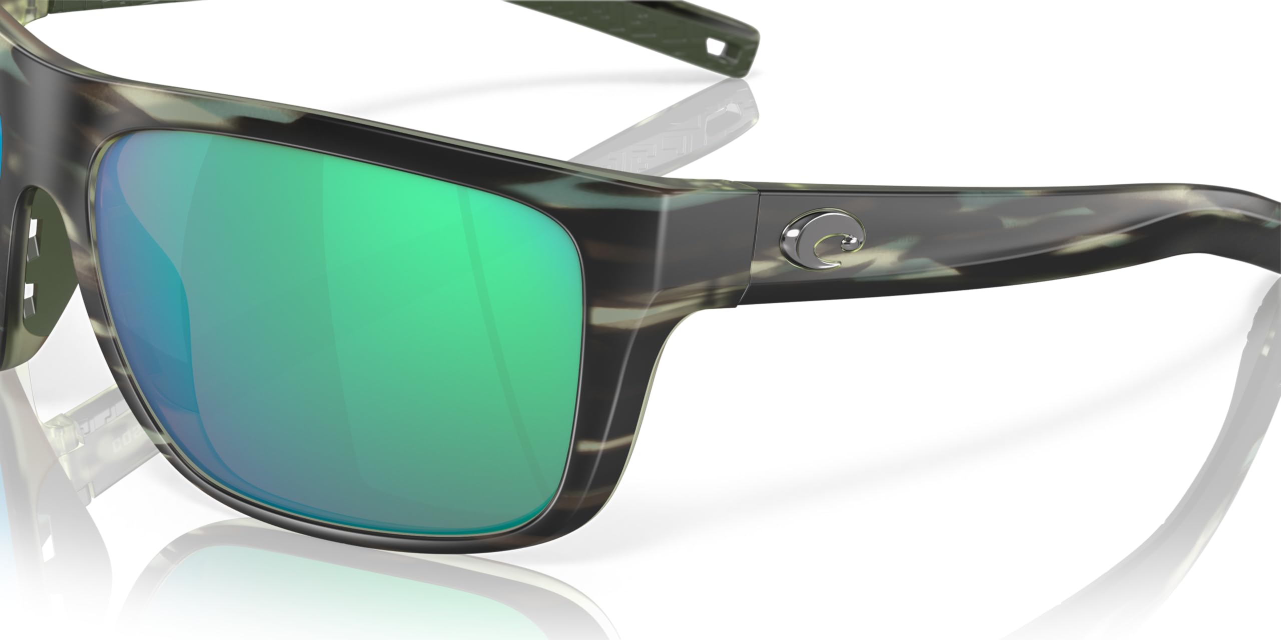 Costa Man Sunglasses Matte Reef Frame, Green Mirror Lenses, 60MM