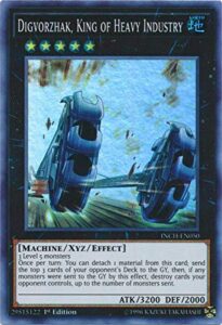 yu-gi-oh! - digvorzhak, king of heavy industry - inch-en050 - super rare - 1st edition - infinity chasers