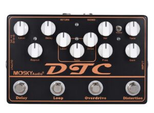 moskyaudio dtc multieffects processor multi-functional pedal with distortion overdrive loop delay effects in 1 unit