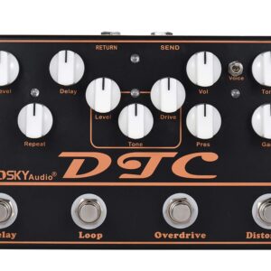 Moskyaudio DTC Multieffects Processor Multi-functional Pedal with Distortion Overdrive Loop Delay Effects in 1 Unit