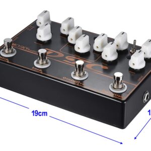 Moskyaudio DTC Multieffects Processor Multi-functional Pedal with Distortion Overdrive Loop Delay Effects in 1 Unit