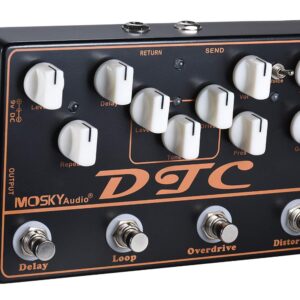 Moskyaudio DTC Multieffects Processor Multi-functional Pedal with Distortion Overdrive Loop Delay Effects in 1 Unit