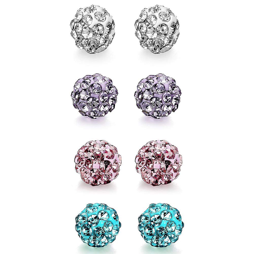 CHoppyWAVE 1/4Pcs Rhinestone Round Ball Tongue Nose Stud Nipple Lip Piercing Women Jewelry White