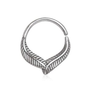 316l stainless steel leaf wildklass seamless ring/septum ring