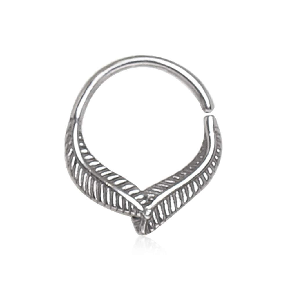 316L Stainless Steel Leaf WildKlass Seamless Ring/Septum Ring