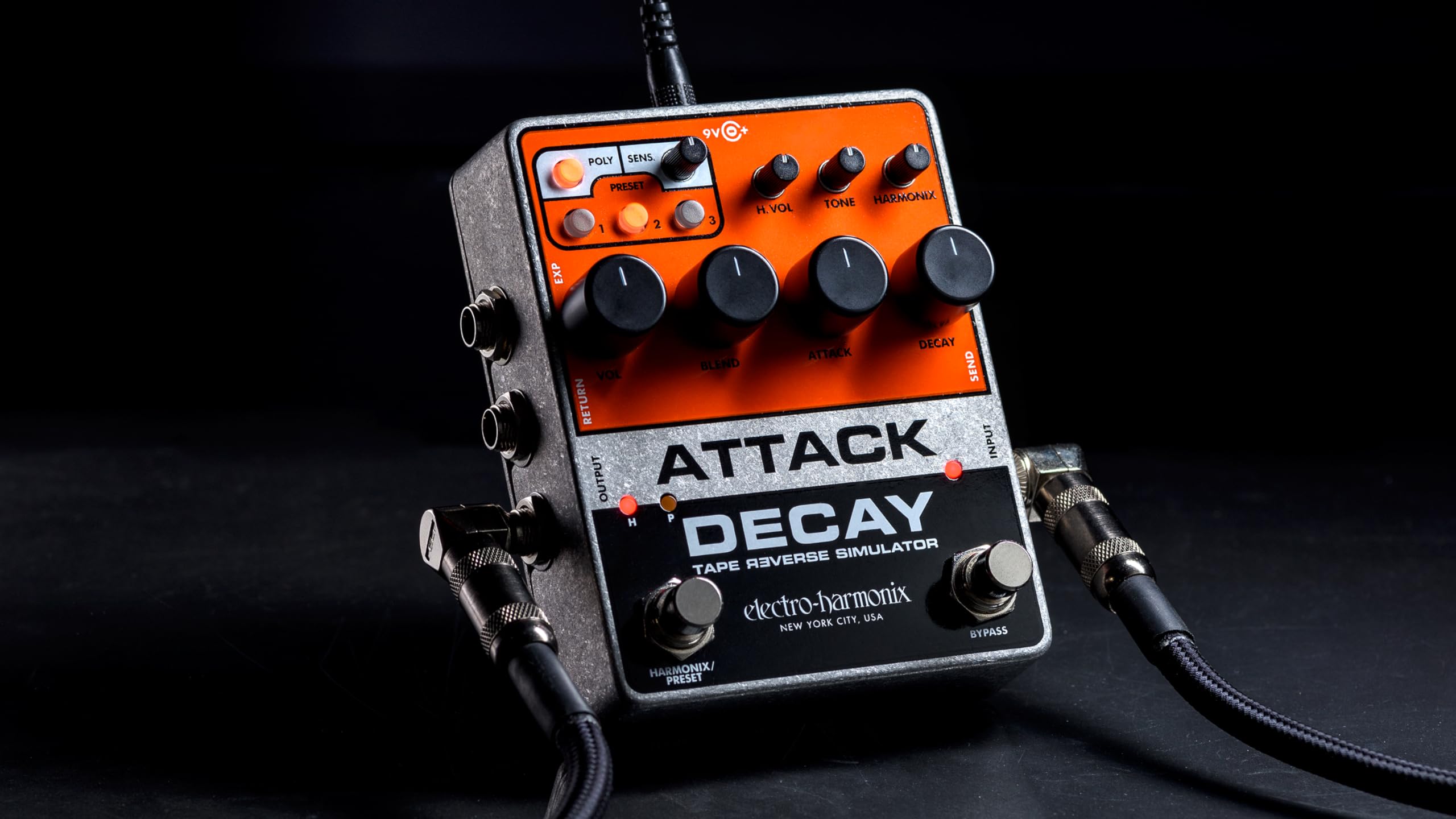 Electro-Harmonix Attack Decay Pedal, Model Number ATTACK DECAY, Multi Color, Electric Guitar Electronics Distortion Simulator