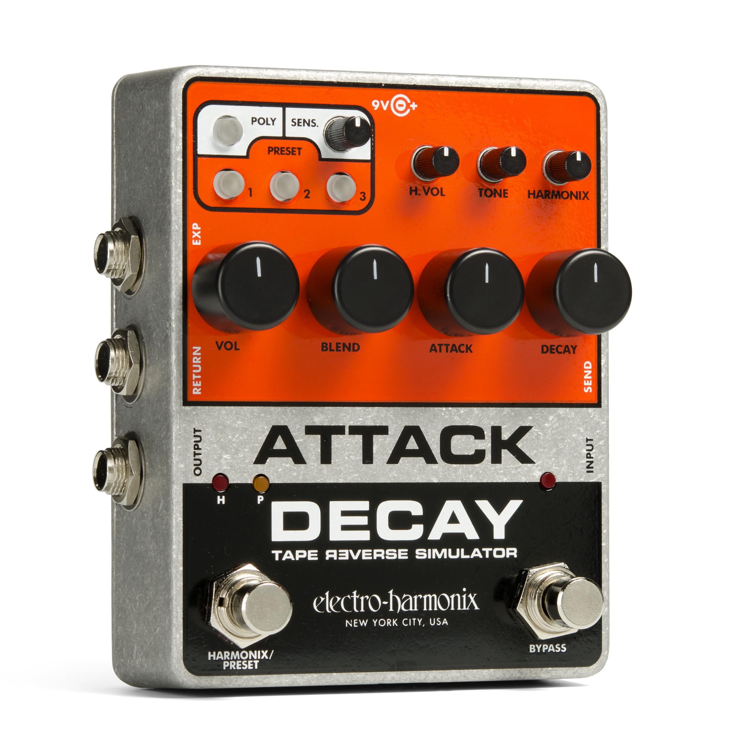 Electro-Harmonix Attack Decay Pedal, Model Number ATTACK DECAY, Multi Color, Electric Guitar Electronics Distortion Simulator