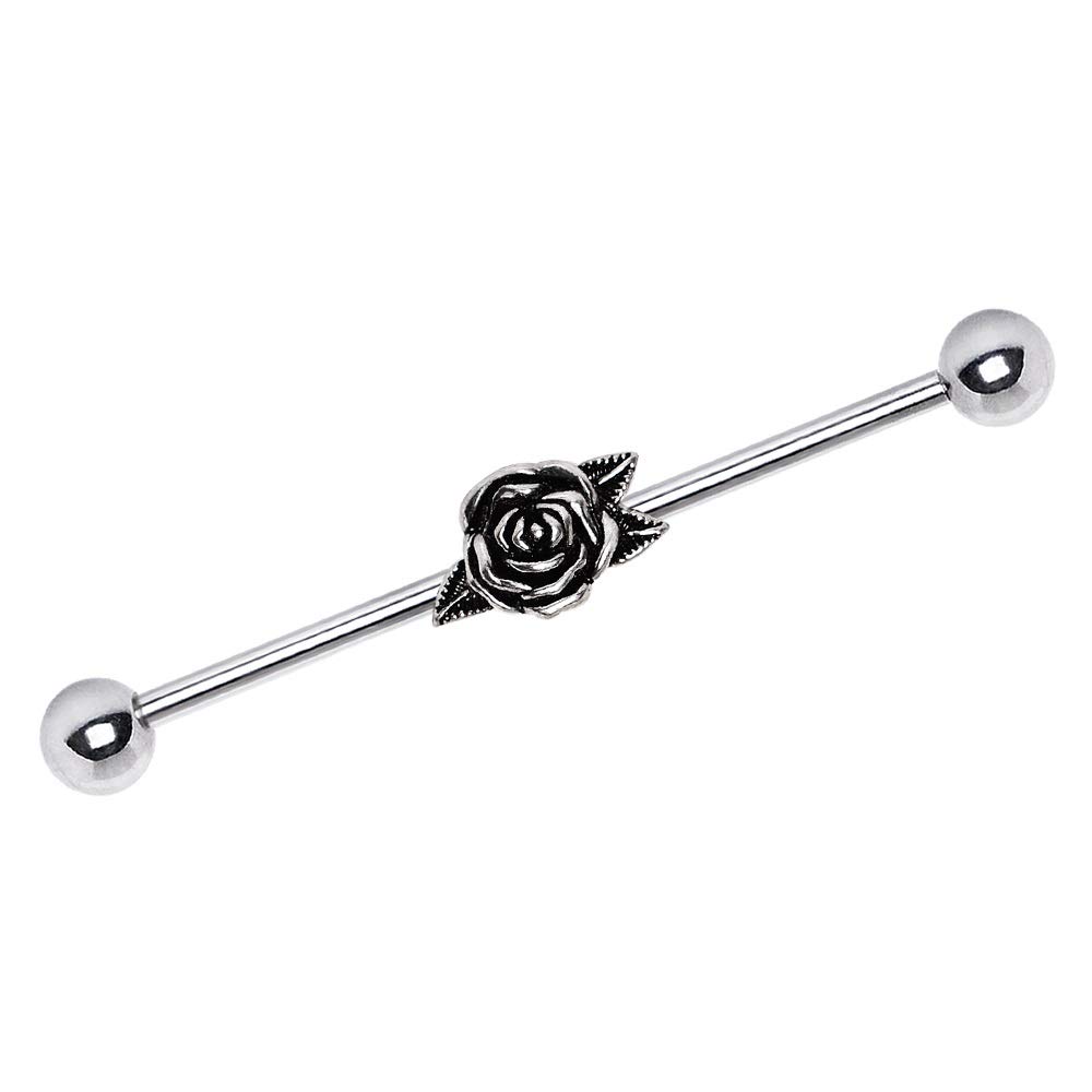 WILDKLASS 316L Stainless Steel Metal Rose Industrial Barbell