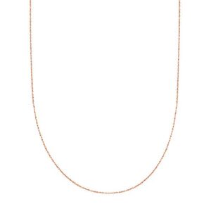 jewelry affairs 10k rose gold rope chain necklace, 0.5mm, 18"