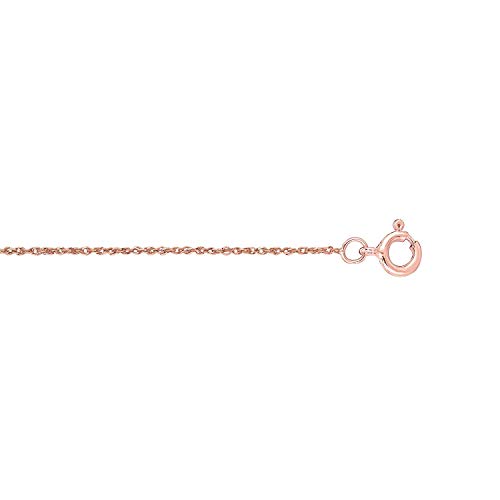 Jewelry Affairs 10k Rose Gold Rope Chain Necklace, 0.5mm, 18"