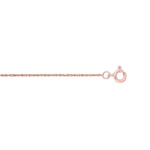 Jewelry Affairs 14k Real Solid Gold Rope Chain Necklace, 0.5mm (20 Inches, Rose Gold)