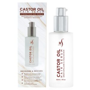 HerStyler Castor Oil Hair Serum - Vitamin E Infused, Heat Protectant, Thickening Formula for Hair Growth and Shine