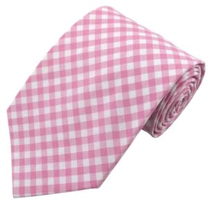 jacob alexander men's gingham checkered pattern neck tie - regular - pink