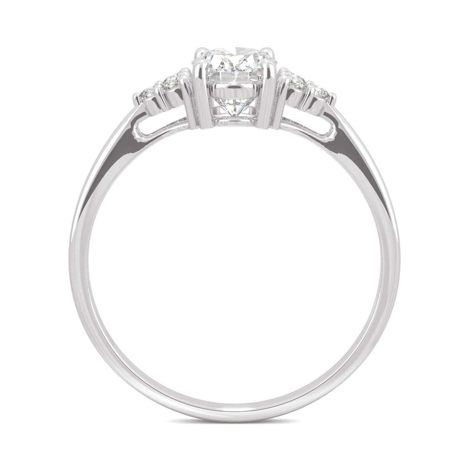 Charles & Colvard 14K White Gold Moissanite 7x5mm Oval Engagement Ring-size 7.5 1.02cttw DEW