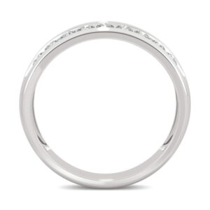 14K White Gold Moissanite by Charles & Colvard 2.2mm Round Band-size 6 0.72cttw DEW