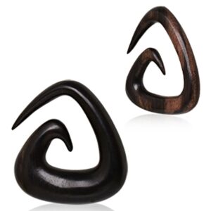 Organic Sono Wood Triangle Shaped Spiral Taper (0GA)