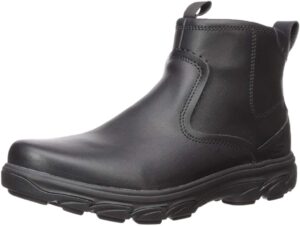 skechers men's resment-korver chelsea boot, black/black, 11 medium us