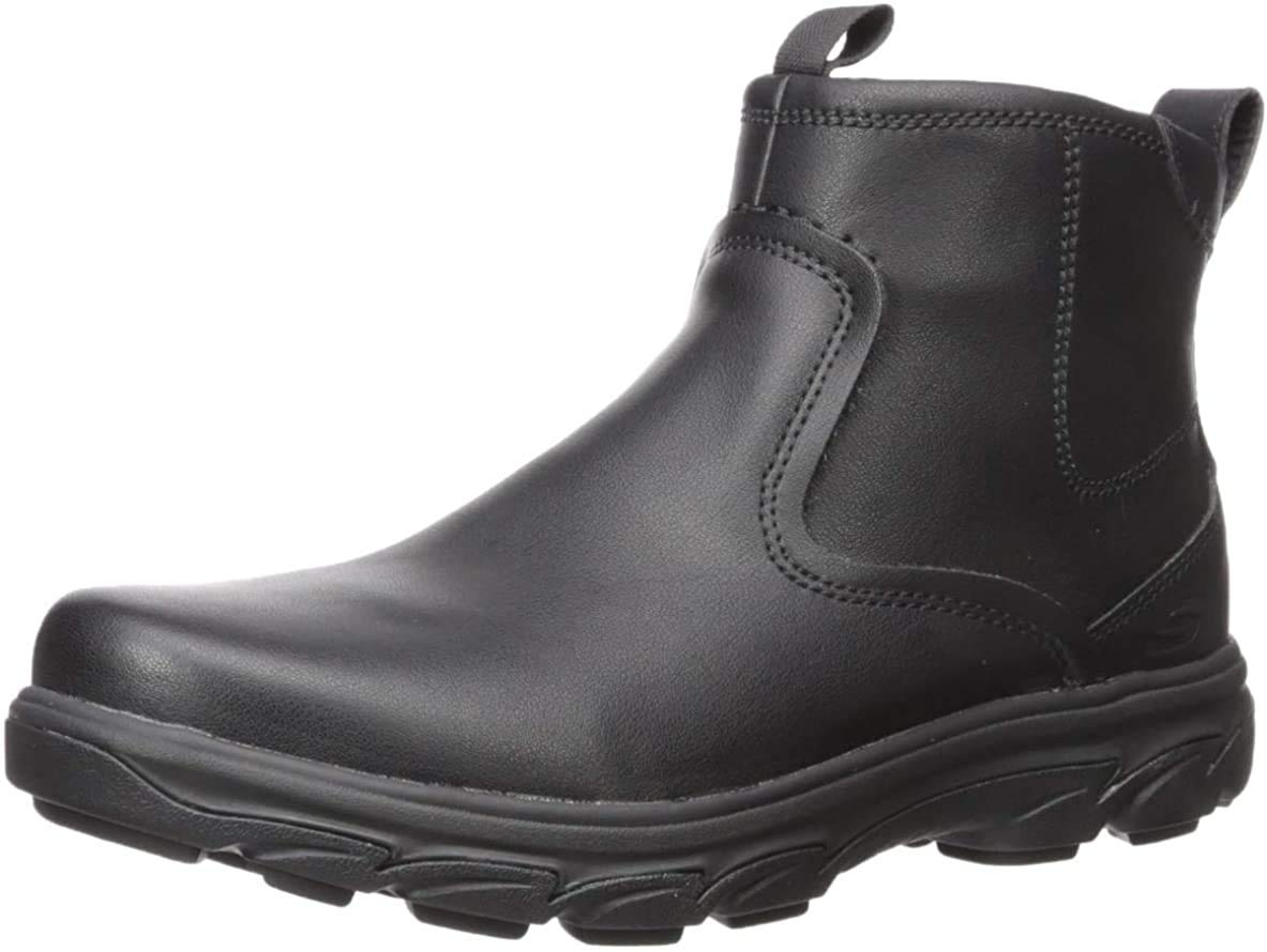 Skechers Men's RESMENT-Korver Chelsea Boot, Black/Black, 11 Medium US