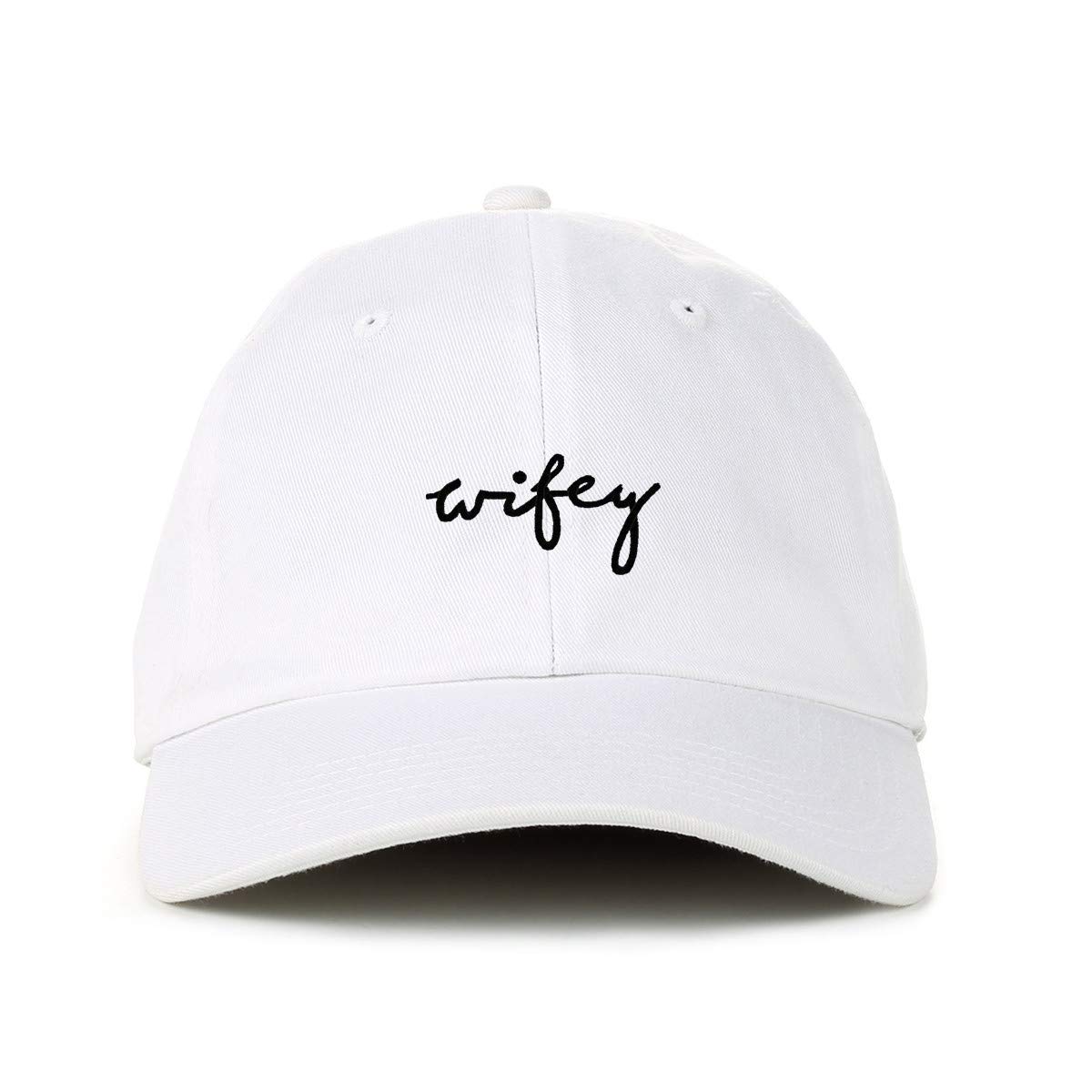 DSGN By DNA Wifey Baseball Cap Embroidered Cotton Adjustable Dad Hat White