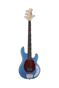 sterling by musicman 4 string bass guitar, right, toluca lake blue (ray24ca-tlb-r1)