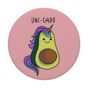 Uni Cado YUMMY PINK Avocado Unicorn Christmas Birthday Gift PopSockets PopGrip: Swappable Grip for Phones & Tablets