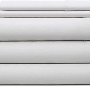 Cotton Bed Sheets 5 Piece Split Set 400 Thread Count 100% Extra Long Staple Luxurious & Hypoallergenic Bedding Hotel & Home Collection Deep Pocket 10-18 inches (Split King, White Solid)