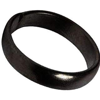 Jinali Gems Real Black Horse Shoe Shani Dosh Removal Iron Ring for Unisex, Horn, Agate