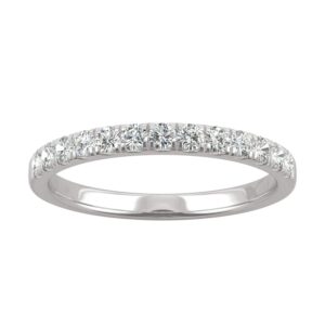 14K White Gold Forever One 1.8mm Round Moissanite Wedding Band-size 9 0.29cttw DEW by Charles & Colvard